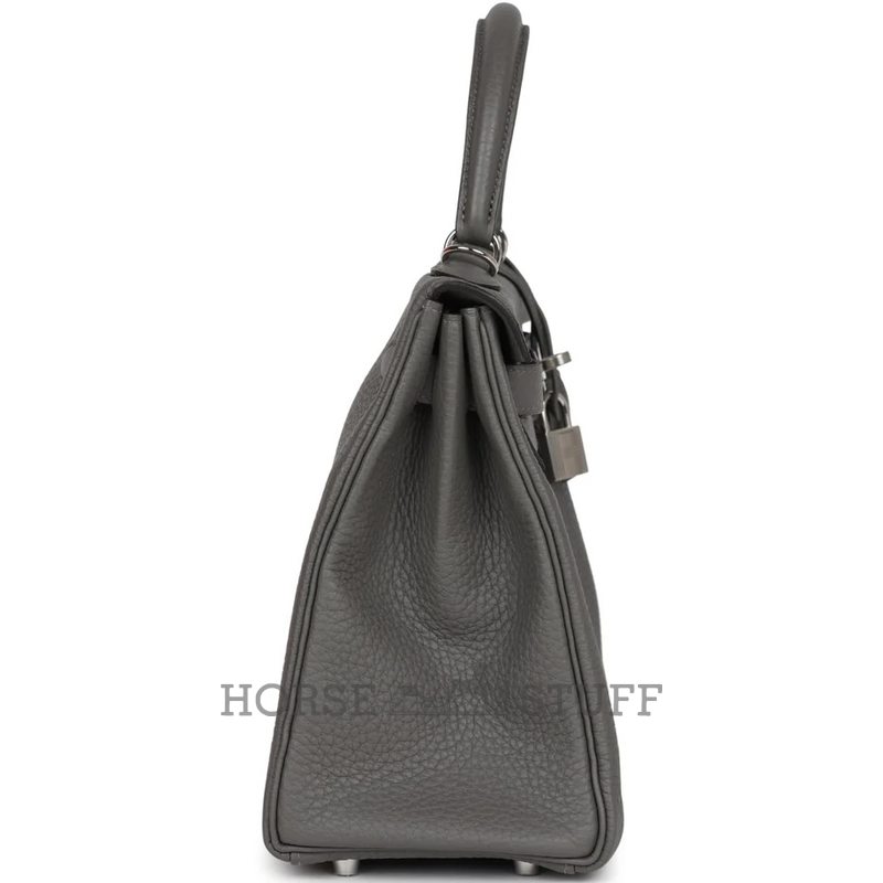 Hermès Kelly Retourne 28 Gris Meyer Clemence PHW
