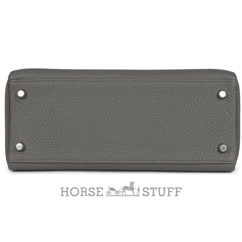 Hermès Kelly Retourne 28 Gris Meyer Clemence PHW
