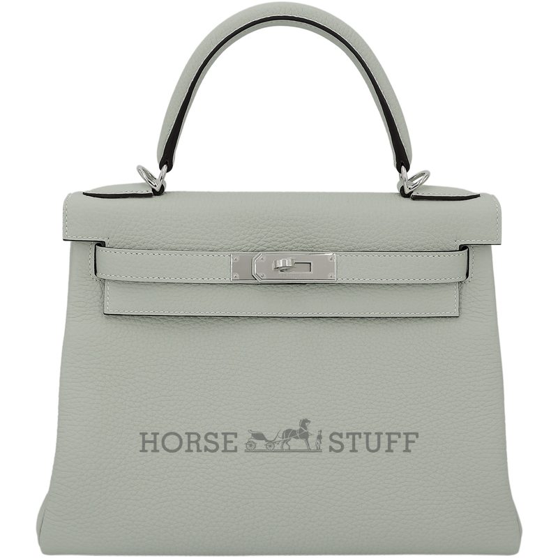 Hermès Kelly Retourne 28 Gris Neve Clemence PHW