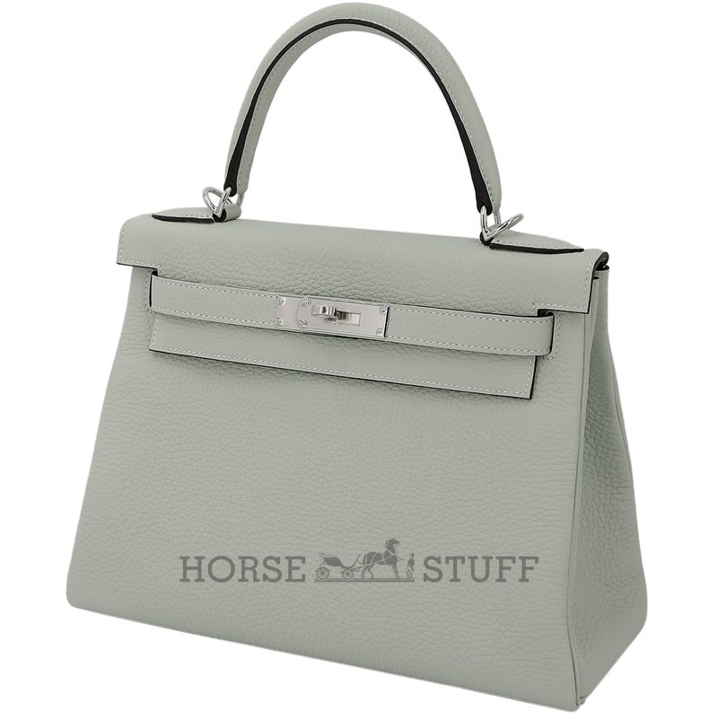 Hermès Kelly Retourne 28 Gris Neve Clemence PHW
