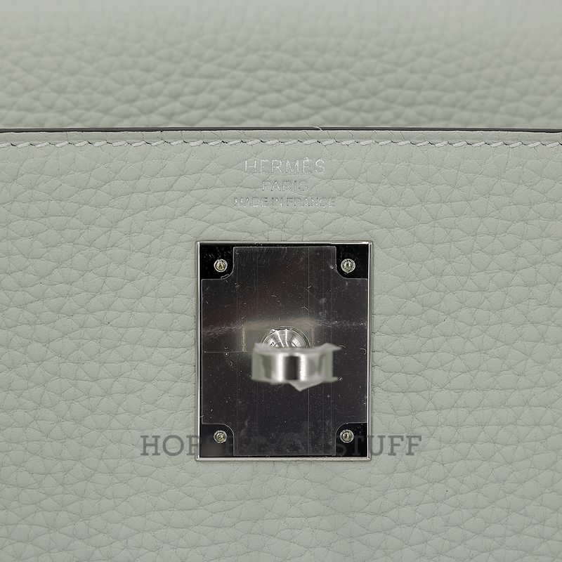 Hermès Kelly Retourne 28 Gris Neve Clemence PHW