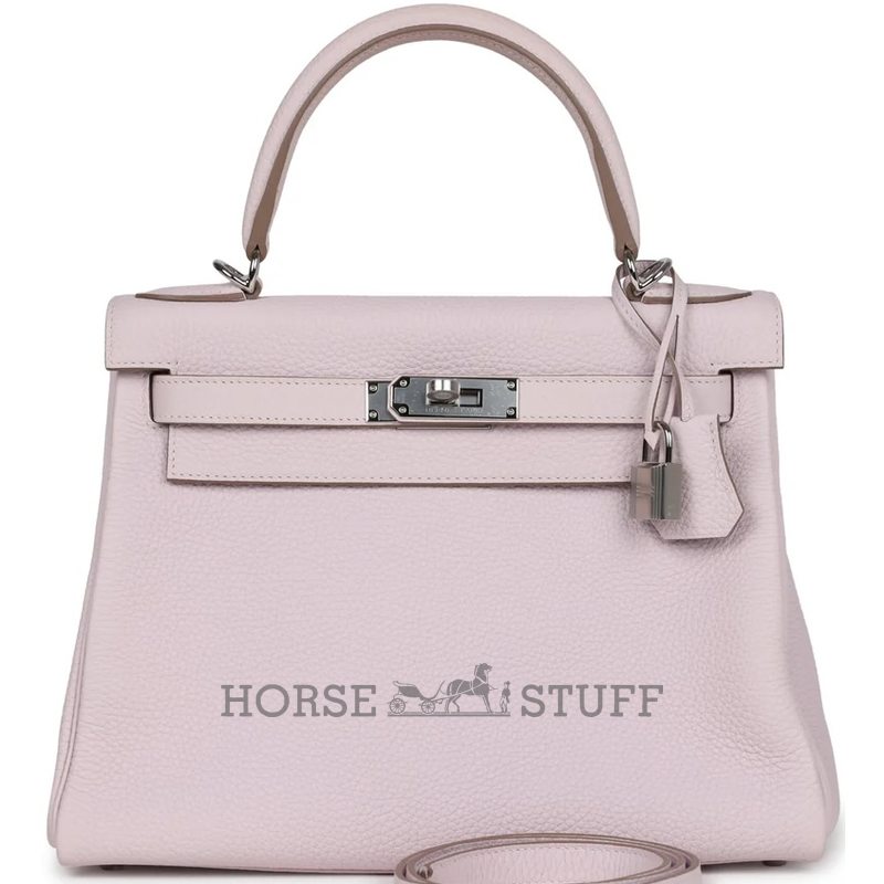 Hermès Kelly Retourne 28 Mauve Pale Clemence PHW