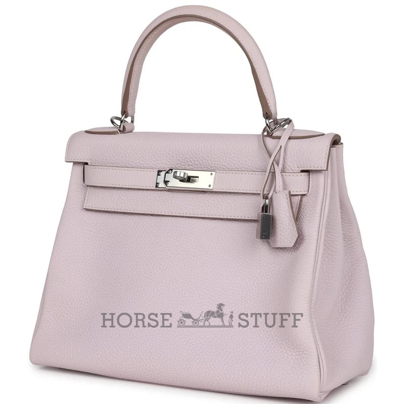 Hermès Kelly Retourne 28 Mauve Pale Clemence PHW