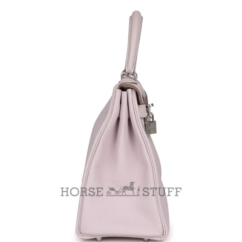 Hermès Kelly Retourne 28 Mauve Pale Clemence PHW
