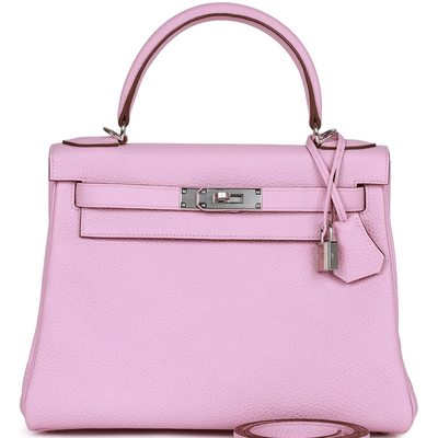 Hermès Kelly Retourne 28 Mauve Sylvestre Clemence PHW 