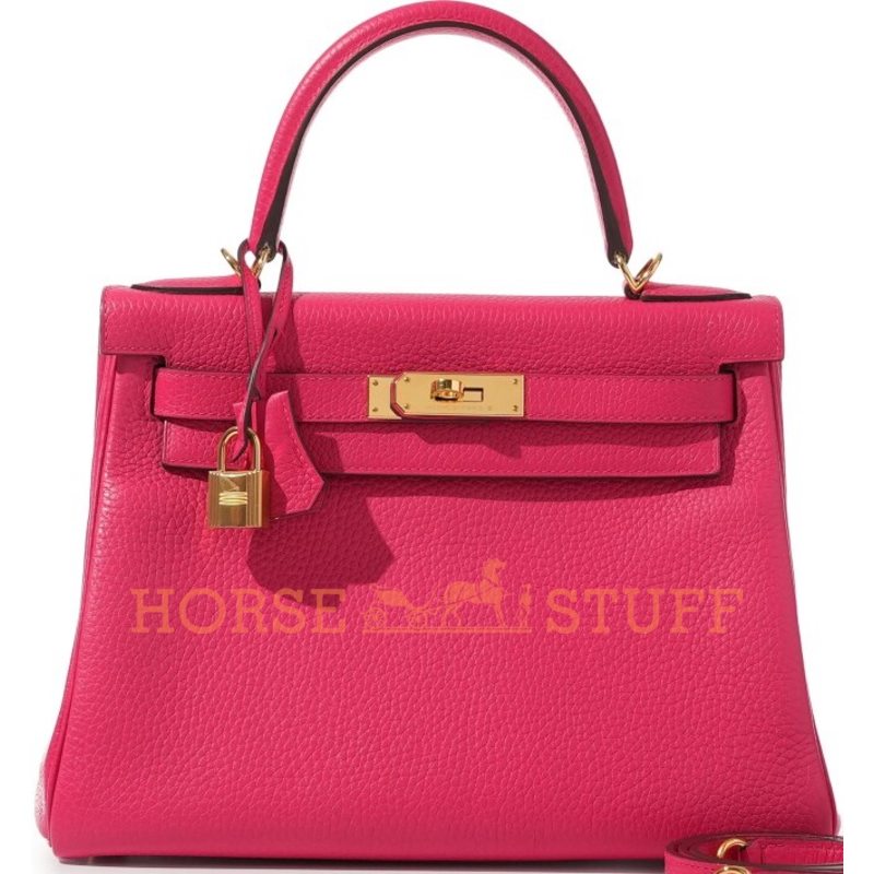 Hermès Kelly Retourne 28 Rose Extreme Clemence GHW