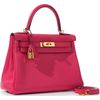 Hermès Kelly Retourne 28 Rose Extreme Clemence GHW