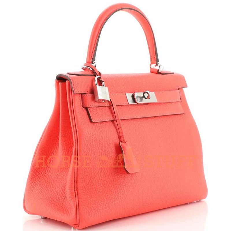 Hermès Kelly Retourne 28 Rose Jaipur Clemence PHW