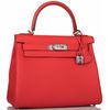 Hermès Kelly Retourne 28 Rouge Tomate Clemence PHW