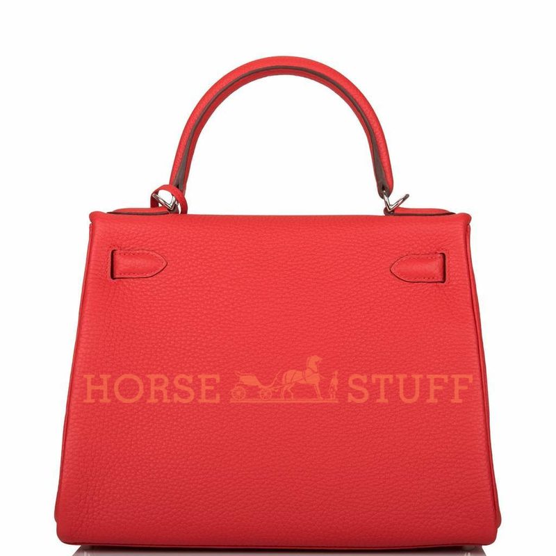 Hermès Kelly Retourne 28 Rouge Tomate Clemence PHW