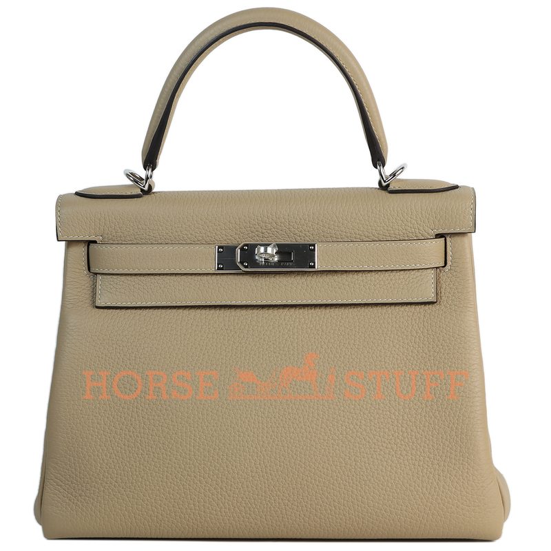 Hermès Kelly Retourne 28 Trench Clemence PHW