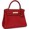 Hermès Kelly Retourne 28 Vermillion Clemence GHW