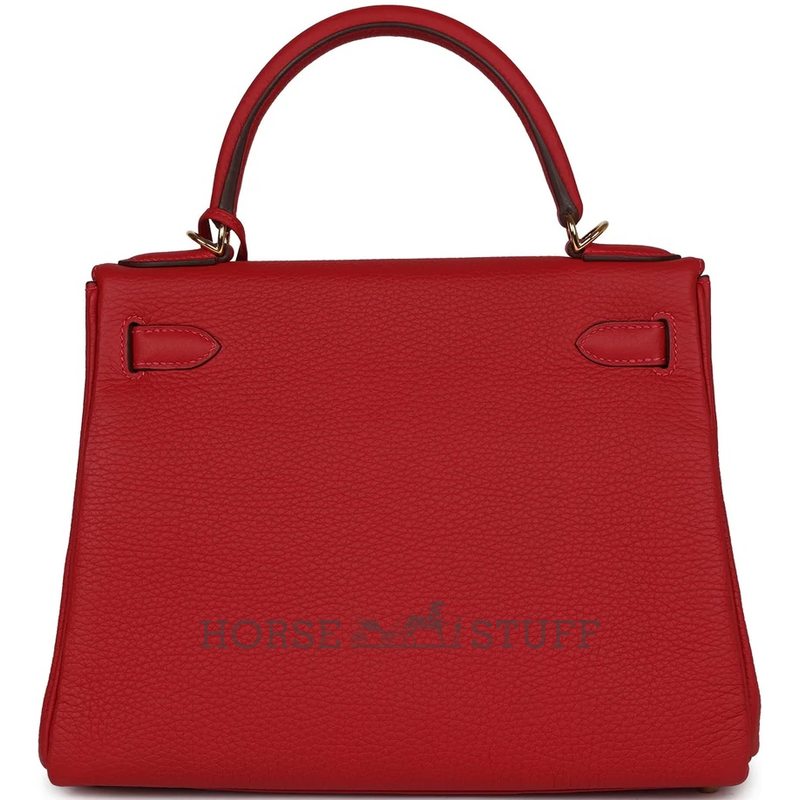 Hermès Kelly Retourne 28 Vermillion Clemence GHW