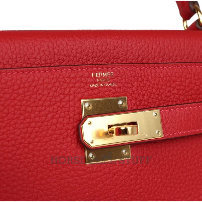 Hermès Kelly Retourne 28 Vermillion Clemence GHW