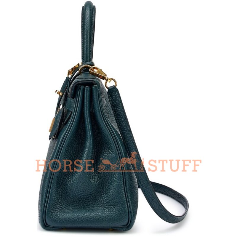 Hermès Kelly Retourne 28 Vert Cypress Clemence GHW