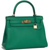 Hermès Kelly Retourne 28 Vert Vertigo Clemence GHW