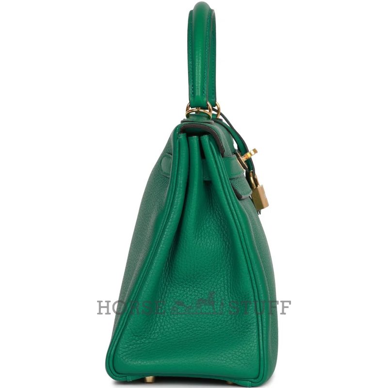 Hermès Kelly Retourne 28 Vert Vertigo Clemence GHW