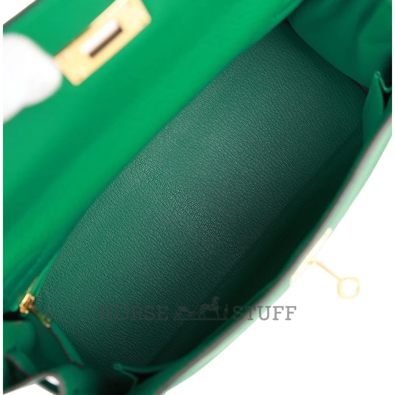 Hermès Kelly Retourne 28 Vert Vertigo Clemence GHW
