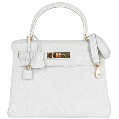 Hermès Kelly Retourne 28 White Clemence GHW 