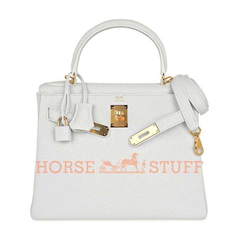 Hermès Kelly Retourne 28 White Clemence GHW