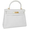 Hermès Kelly Retourne 28 White Clemence GHW