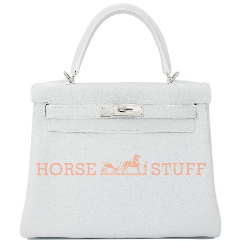 Hermès Kelly Retourne 28 White Clemence PHW