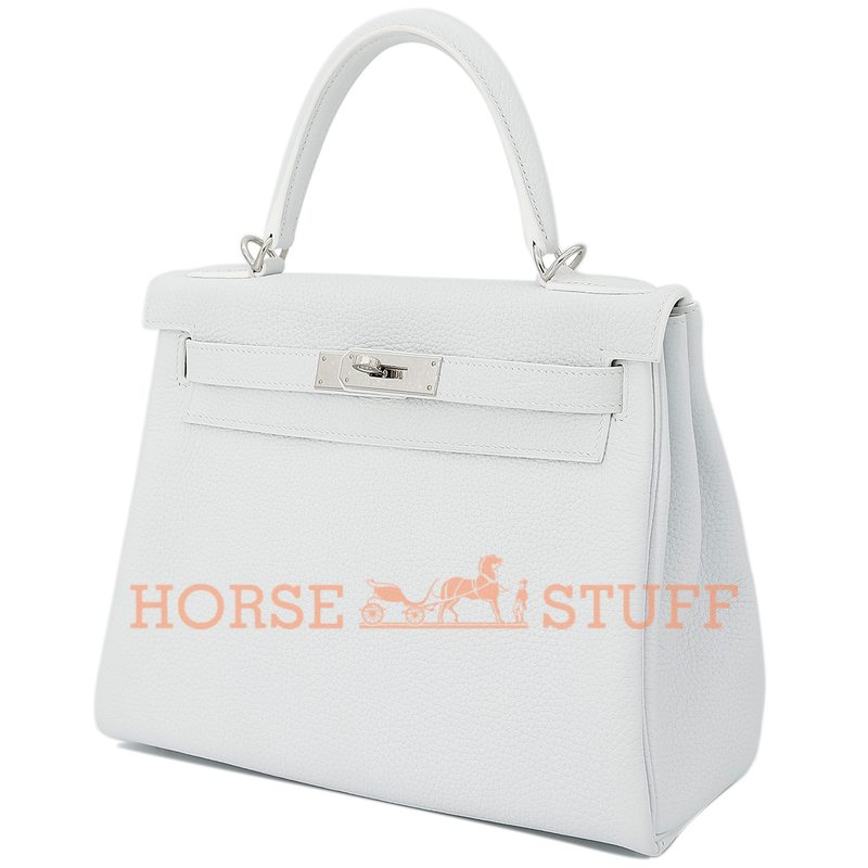 Hermès Kelly Retourne 28 White Clemence PHW