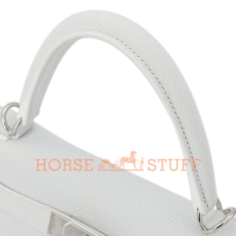 Hermès Kelly Retourne 28 White Clemence PHW