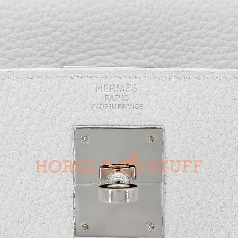 Hermès Kelly Retourne 28 White Clemence PHW