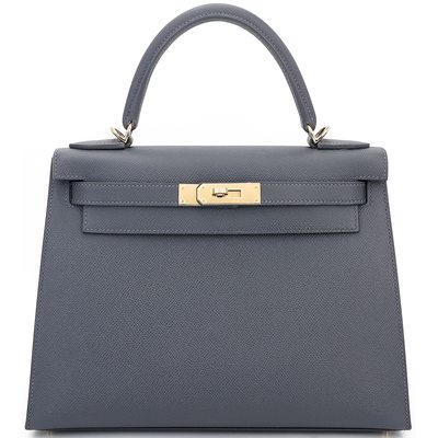 Hermès Kelly Sellier 28 Ardoise Epsom Permabrass