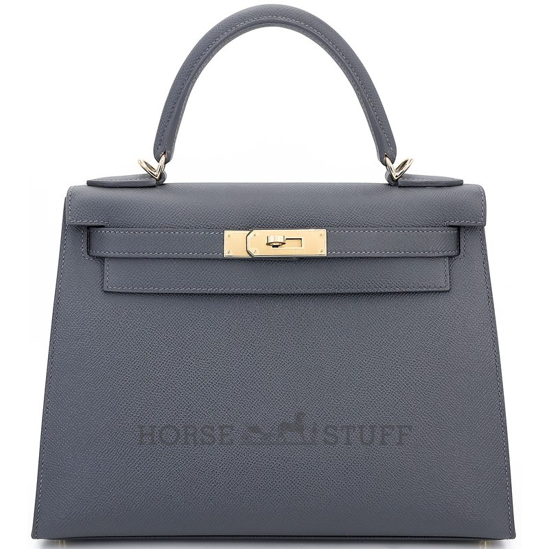 Hermès Kelly Sellier 28 Ardoise Epsom Permabrass