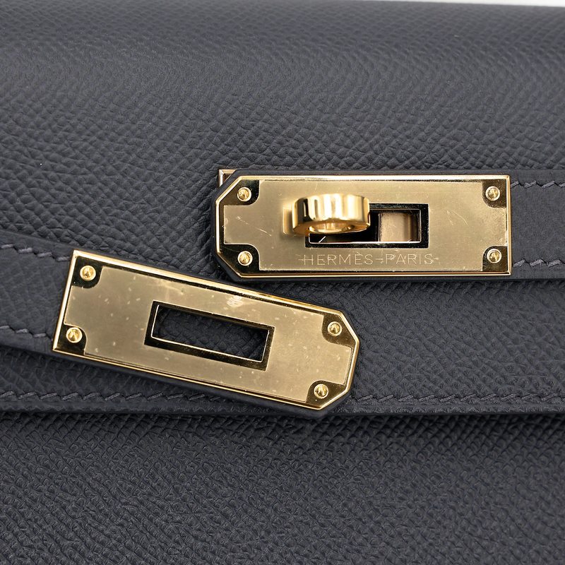 Hermès Kelly Sellier 28 Ardoise Epsom Permabrass