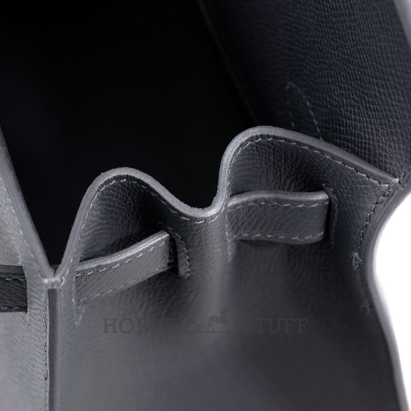 Hermès Kelly Sellier 28 Ardoise Epsom Permabrass