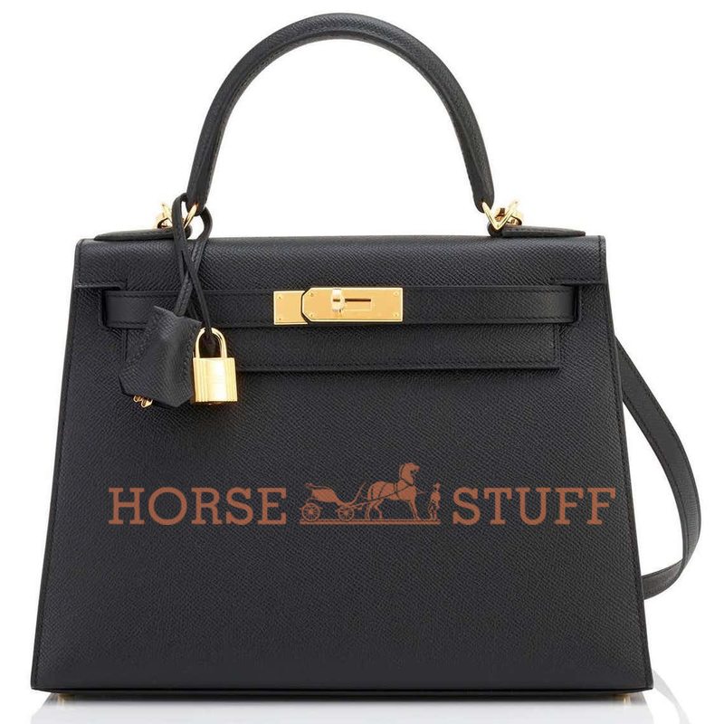 Hermès Kelly Sellier 28 Black Epsom GHW