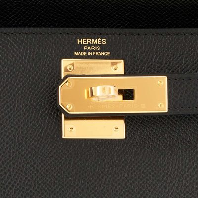 Hermès Kelly Sellier 28 Black Epsom GHW