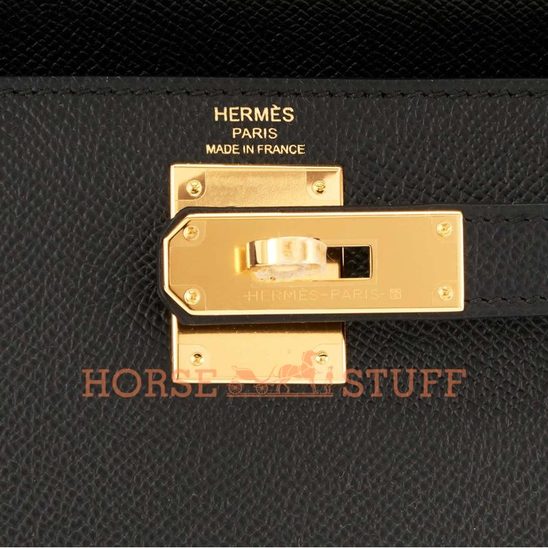 Hermès Kelly Sellier 28 Black Epsom GHW