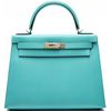 Hermès Kelly Sellier 28 Blue Atoll Epsom PHW