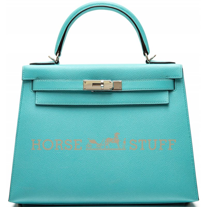 Hermès Kelly Sellier 28 Blue Atoll Epsom PHW