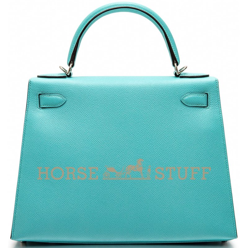 Hermès Kelly Sellier 28 Blue Atoll Epsom PHW