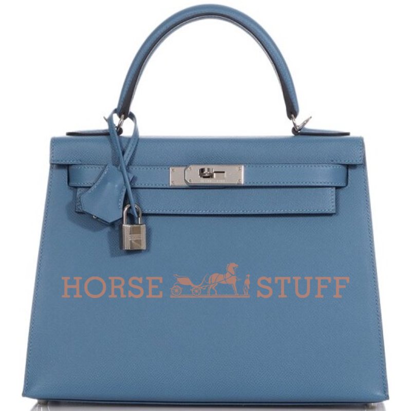 Hermès Kelly Sellier 28 Blue Azur Epsom PHW