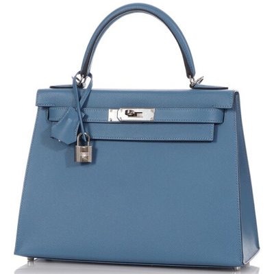 Hermès Kelly Sellier 28 Blue Azur Epsom PHW