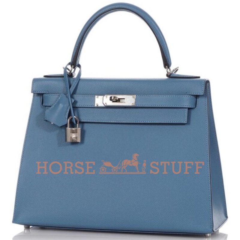 Hermès Kelly Sellier 28 Blue Azur Epsom PHW