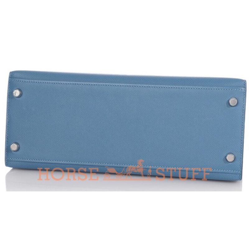 Hermès Kelly Sellier 28 Blue Azur Epsom PHW