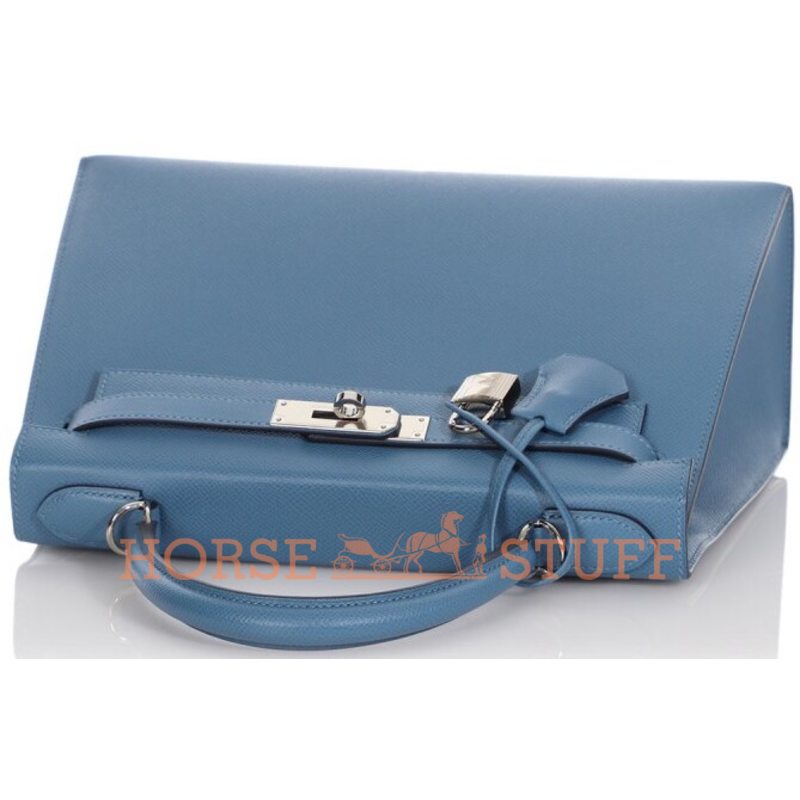 Hermès Kelly Sellier 28 Blue Azur Epsom PHW