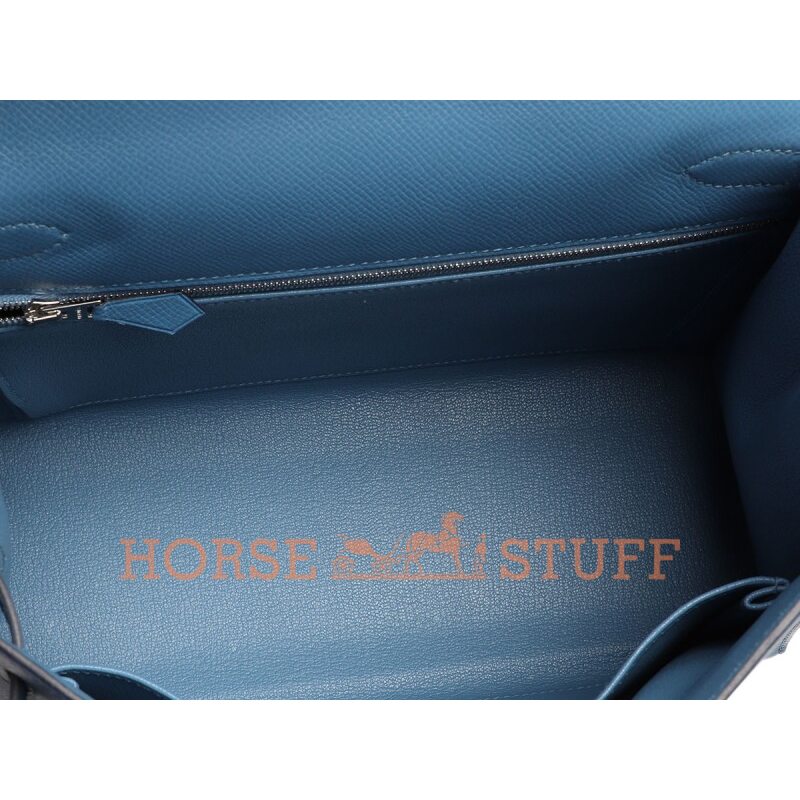 Hermès Kelly Sellier 28 Blue Azur Epsom PHW