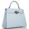 Hermès Kelly Sellier 28 Blue Brume Epsom PHW