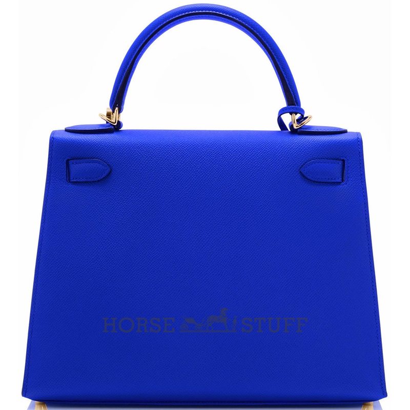Hermès Kelly Sellier 28 Blue Electrique Epsom GHW