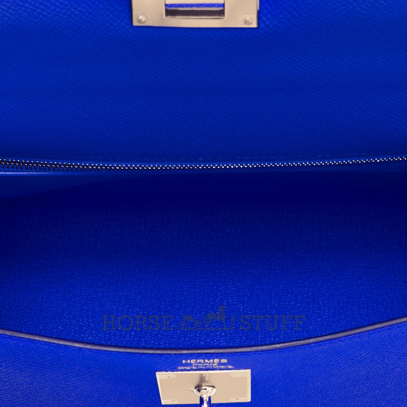 Hermès Kelly Sellier 28 Blue Electrique Epsom GHW