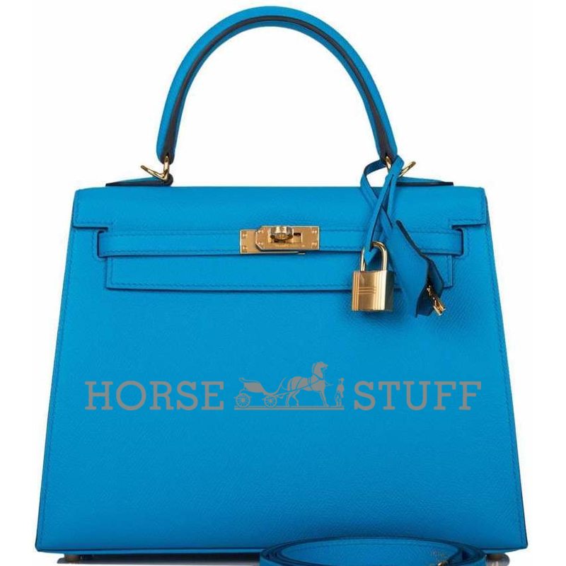 Hermès Kelly Sellier 28 Blue Frida Epsom GHW