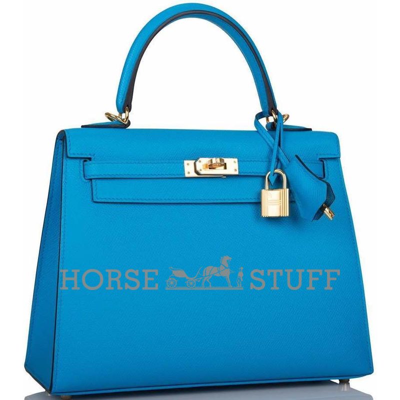 Hermès Kelly Sellier 28 Blue Frida Epsom GHW